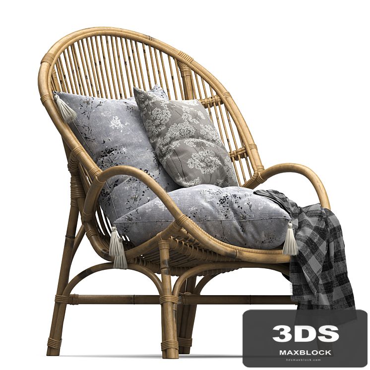 Rattan Midcentury Style Armchair