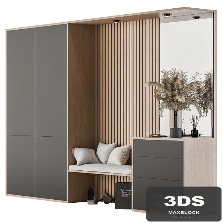 Hallway 11- Wood and Black Set