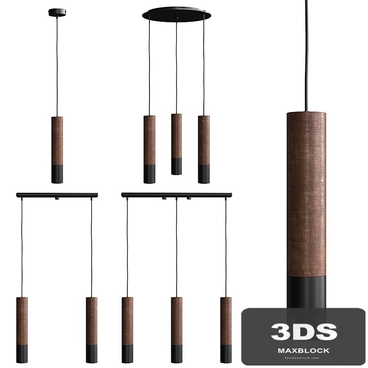 Set of pendant lights collection "Glaze Wood" from NB Light (Set 1)