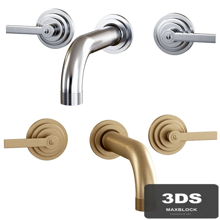 Landmark Industrial wall mounted mixer V7K17-3LF-CP by Samuel Heath / Mixer