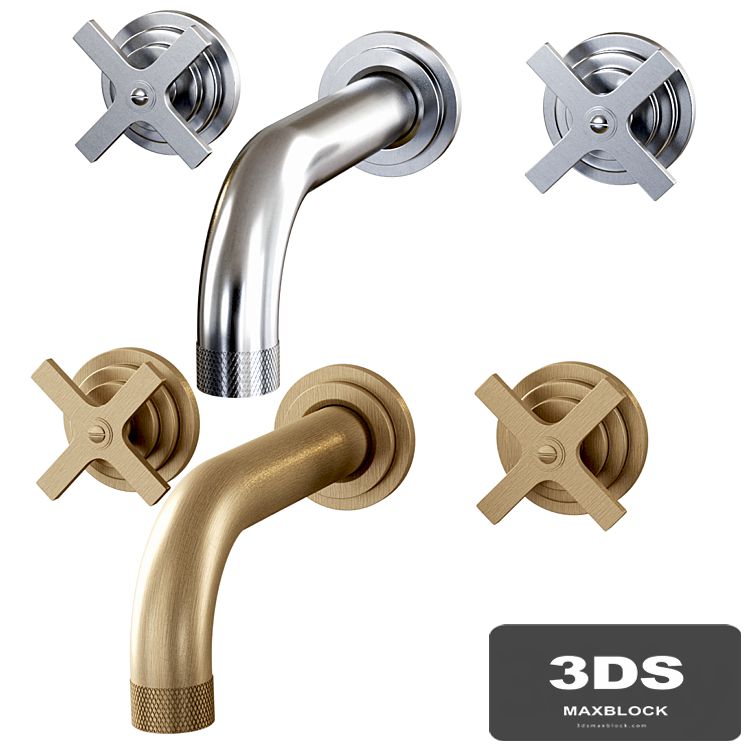 Landmark Industrial wall mounted mixer V7K17-3XF-CP by Samuel Heath / Wall mounted mixer