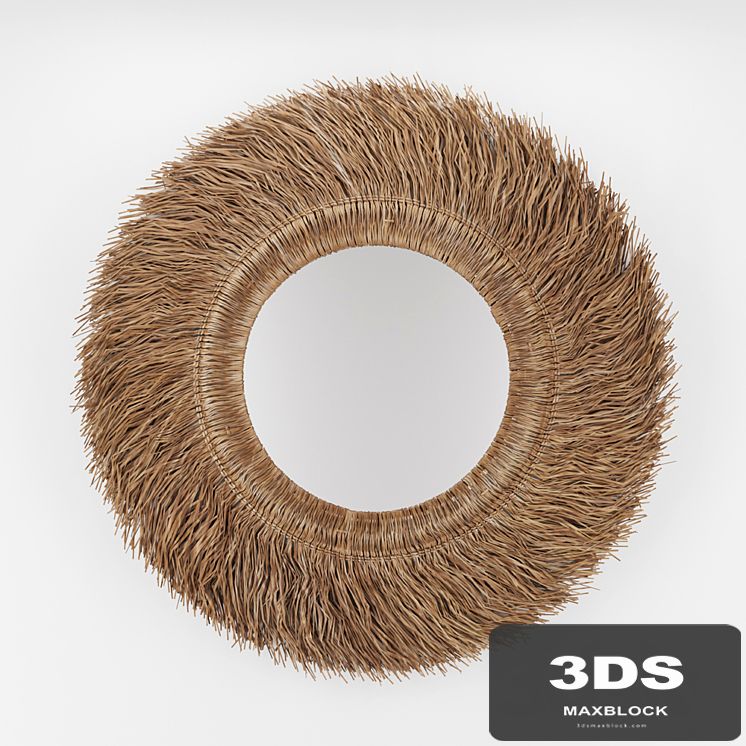 Loully rattan and sisal mirror