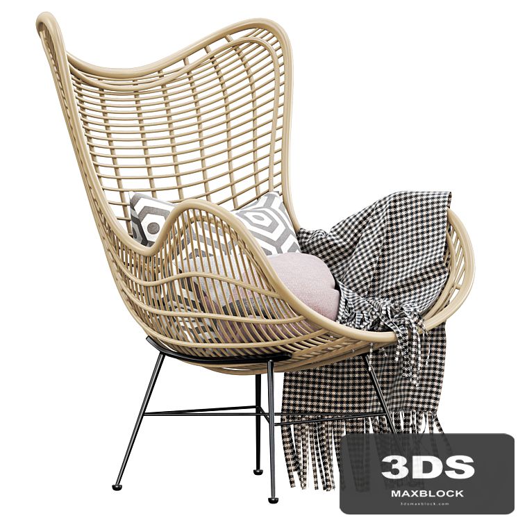 Hk living natural rattan egg chair