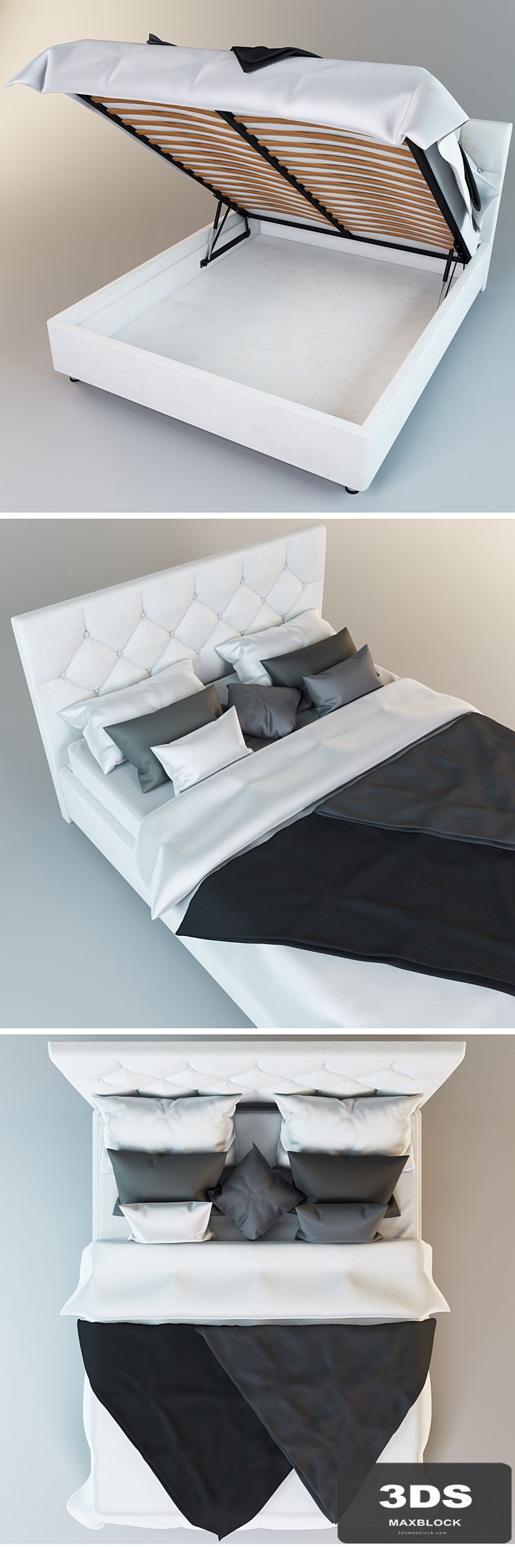 Marlena double bed with lifting mechanism