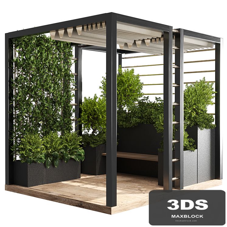 Landscape Furniture with Pergola and Roof garden 01
