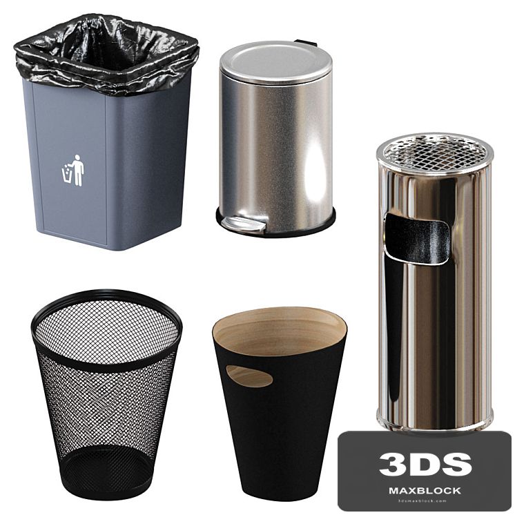 5 trash bin (low poly)