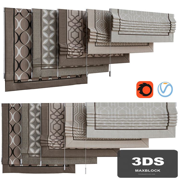 Roman blinds set 12