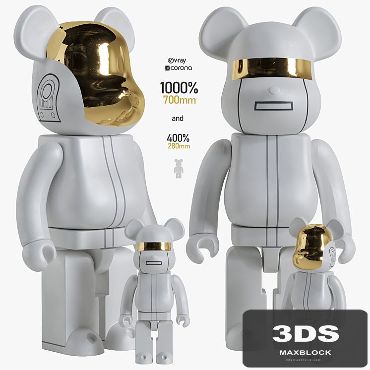 Bearbrick / Daft Punk White Suit