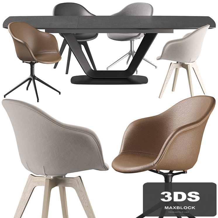 Boconcept - Alicante Table-Adelaide Chair set