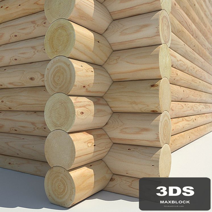 Log cabin of round logs