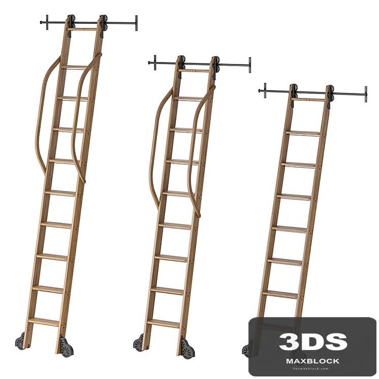 Custom Service Hardware Rolling Library Ladder