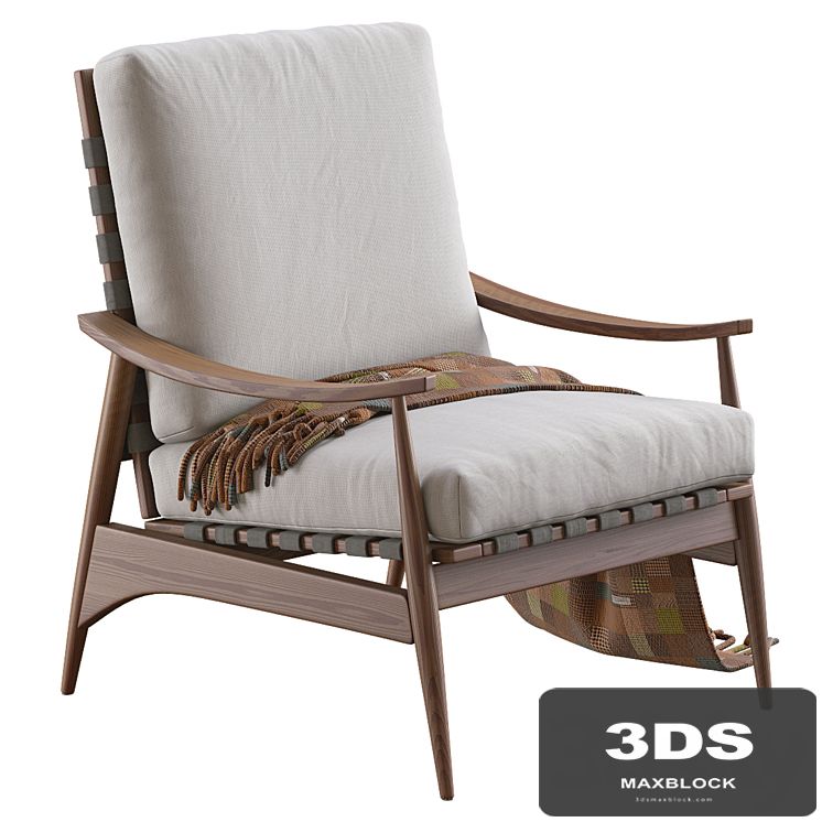 Mid Century Outdoor Show Wood Lounge Chair