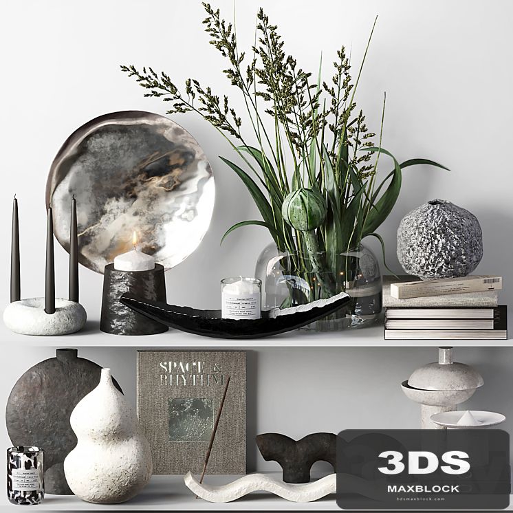 Decorative set 014 with Ceramic and bouquet