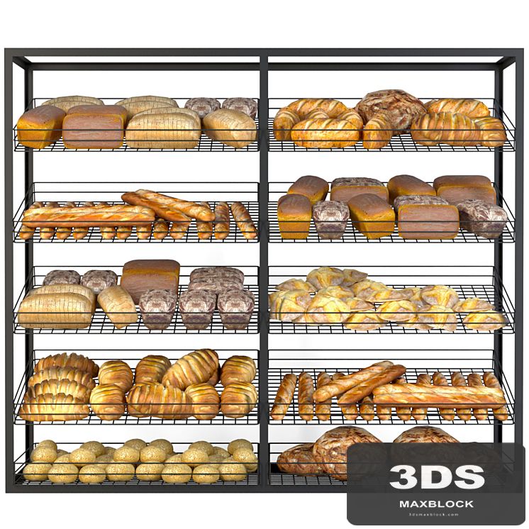 Rack in the bakery. Bread