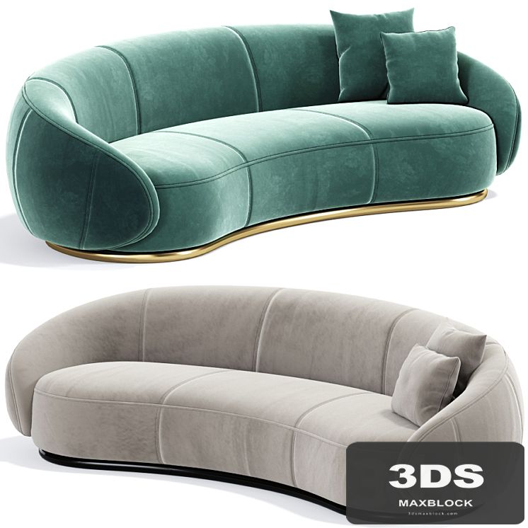 Ghidini long curved sofa