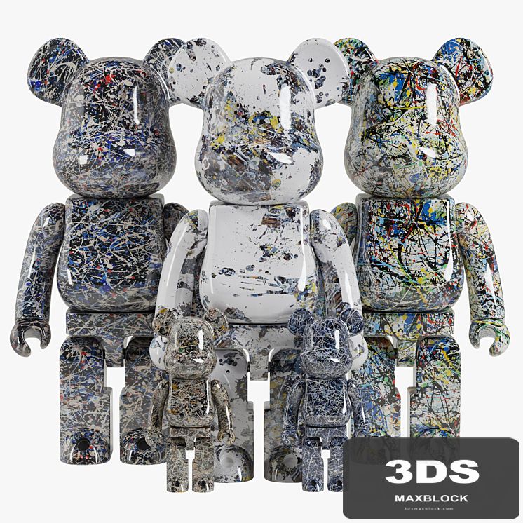 Bearbrick / Jackson Pollock