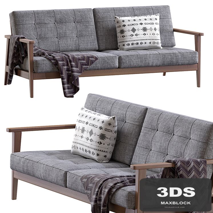 The Mid Century Show Wood Sofa