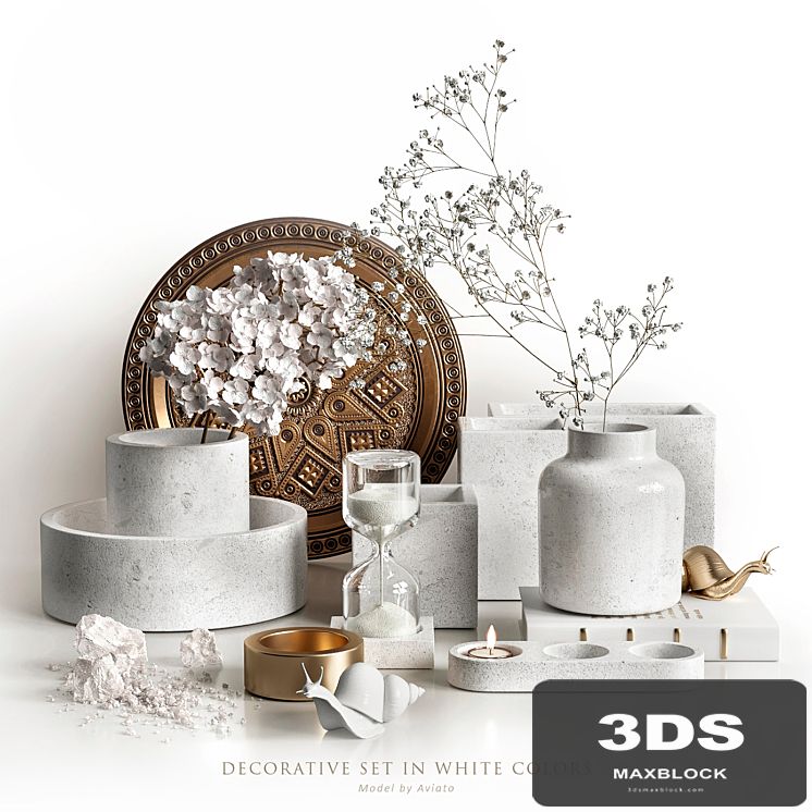 Decorative set in white colors