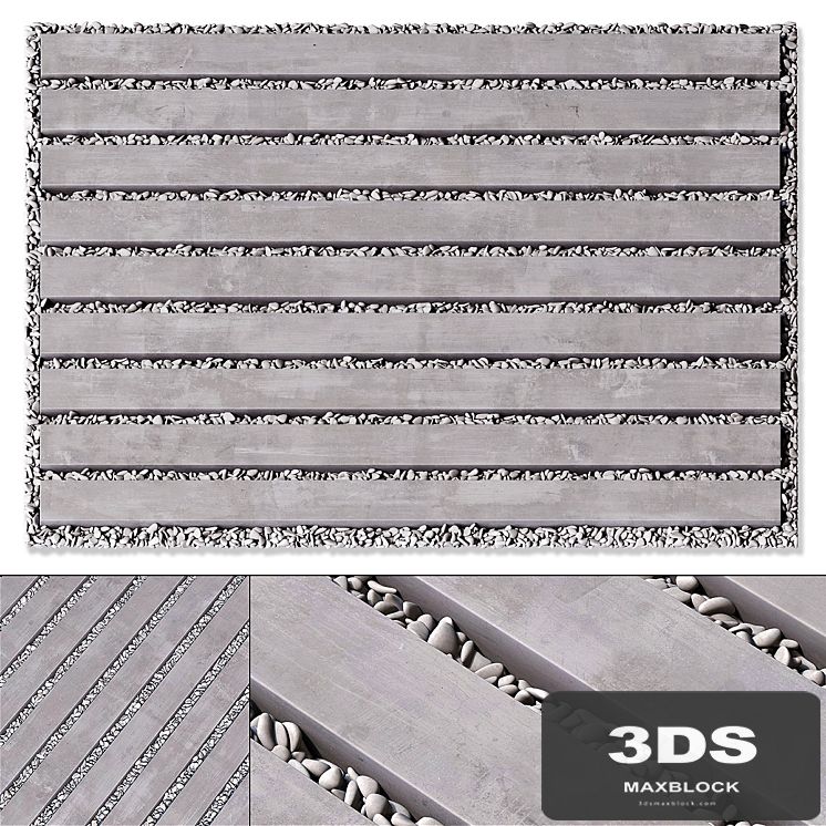 Paving road long plate pabble n2 / Paving road long plate with pebbles No. 2