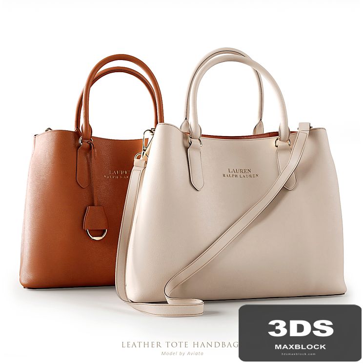 Leather tote handbag