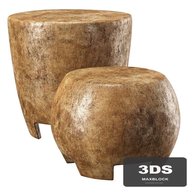 Tambour stools by Tinja / Wooden round chairs