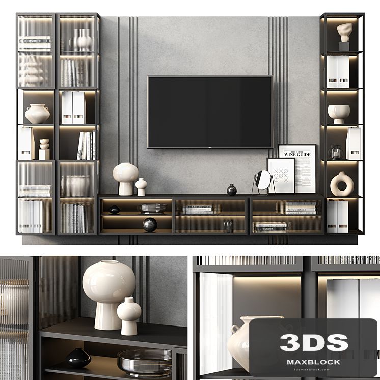 TV wall BLACK