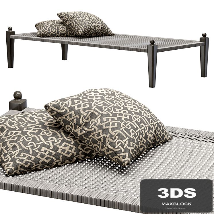 Laila rattan ottoman / Rattan bench