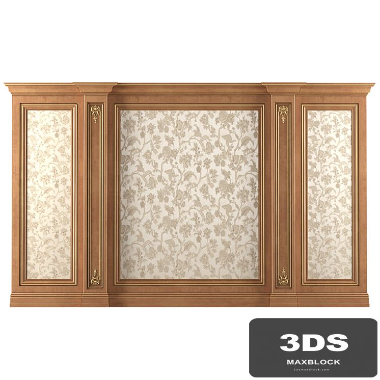 Wall wood boiserie paneling
