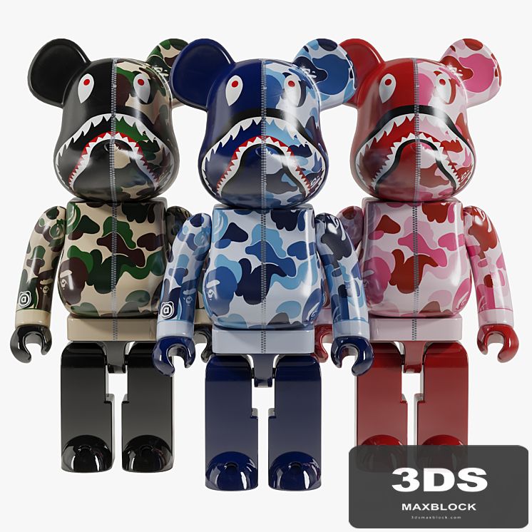 Bearbrick / Bape ABC Camo Shark