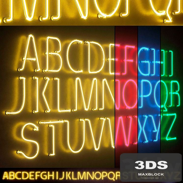 Light modules. Set 25. Neon Alphabet
