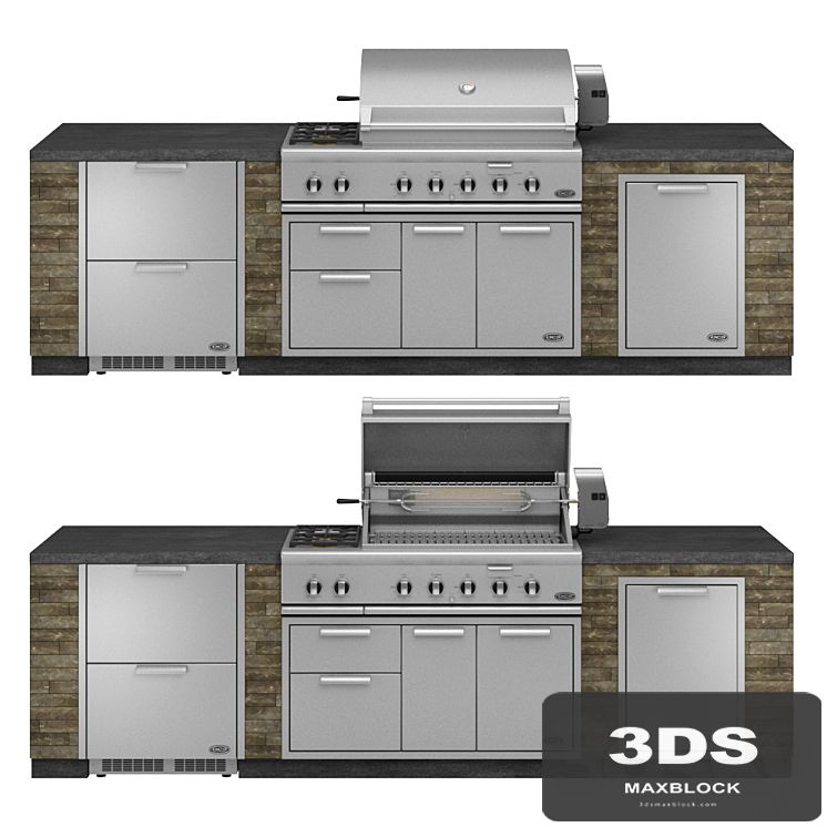 DCS gas grill with Integrated Side Burners