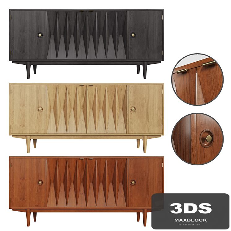 Mid Century Modern Walnut Buffet (3 Colors)