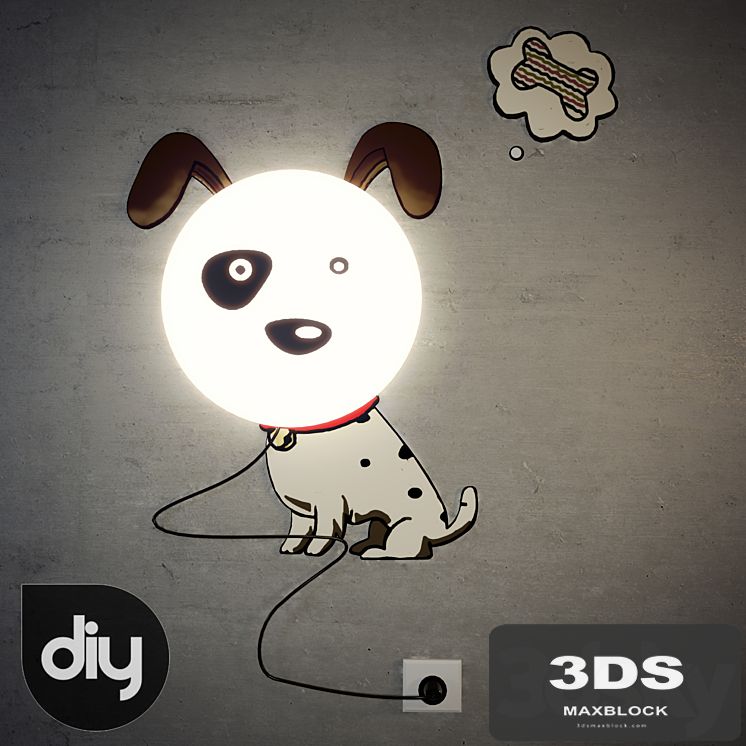 DIY Cartoon 3D Spotted Dog