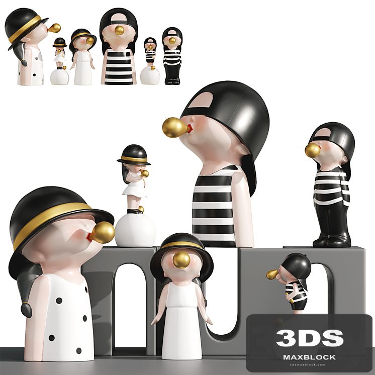 Bubble Blowing Figurine Statue Ⅱ