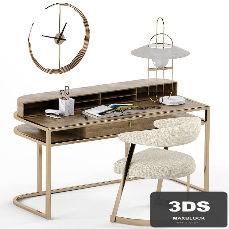 Eichholtz Highland Desk and Dexter Dining Eichholtz Chair
