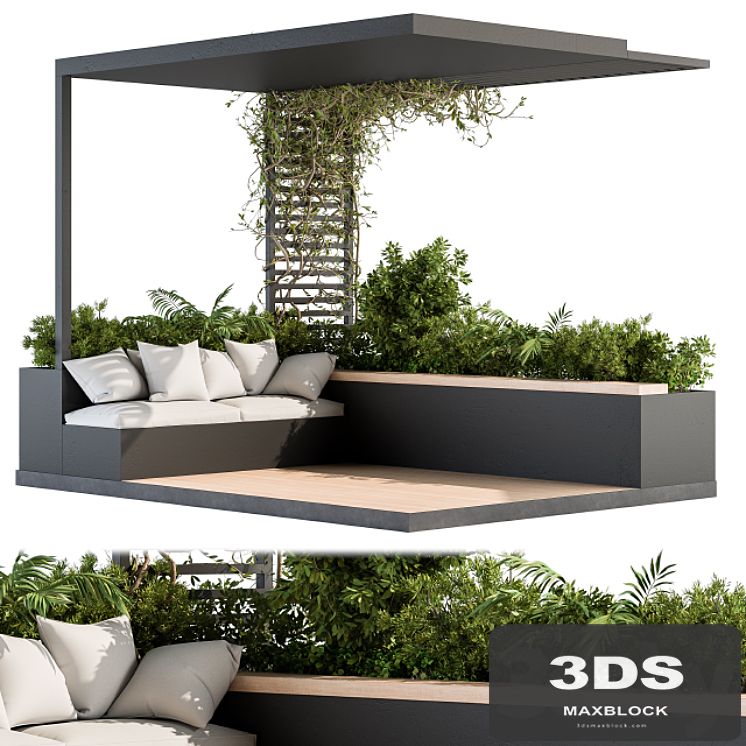 Roof Garden and Balcony Furniture with Pergola 08