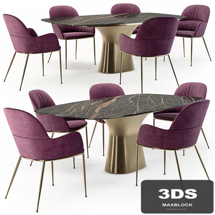 Bontempi Podium table Queen metal armchair