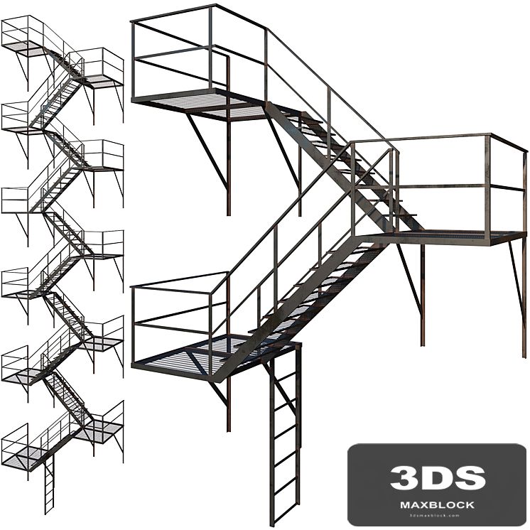 Outdoor Fire Ladder (Low poly)