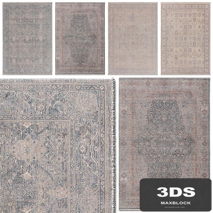Benuta Juna Carpet Set Blue Beige Gray Multicolor Rug set