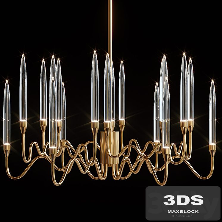 Il Pezzo Round Chandelier Brass and Crystals designed by Pezzo Mancante 18 and 30 lamps