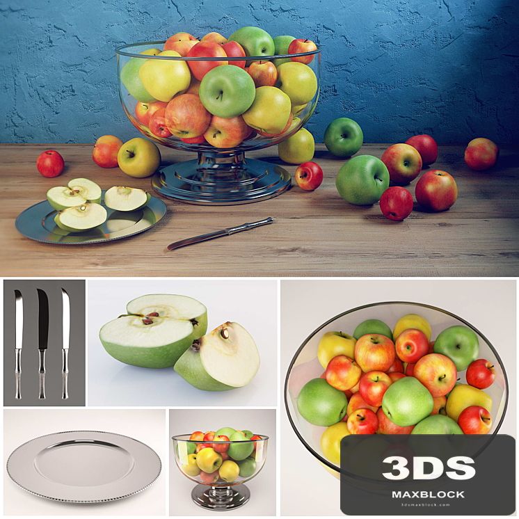Apple set with Durban Centerpiece Bowl and Durant Beaded Charger