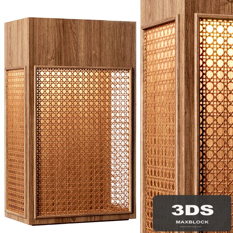Florence rattan wall lantern FV3 / Rattan wall lamp