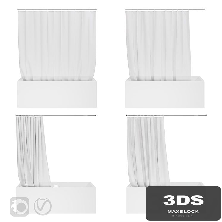 Shower curtain and bathtub Knief shape 70