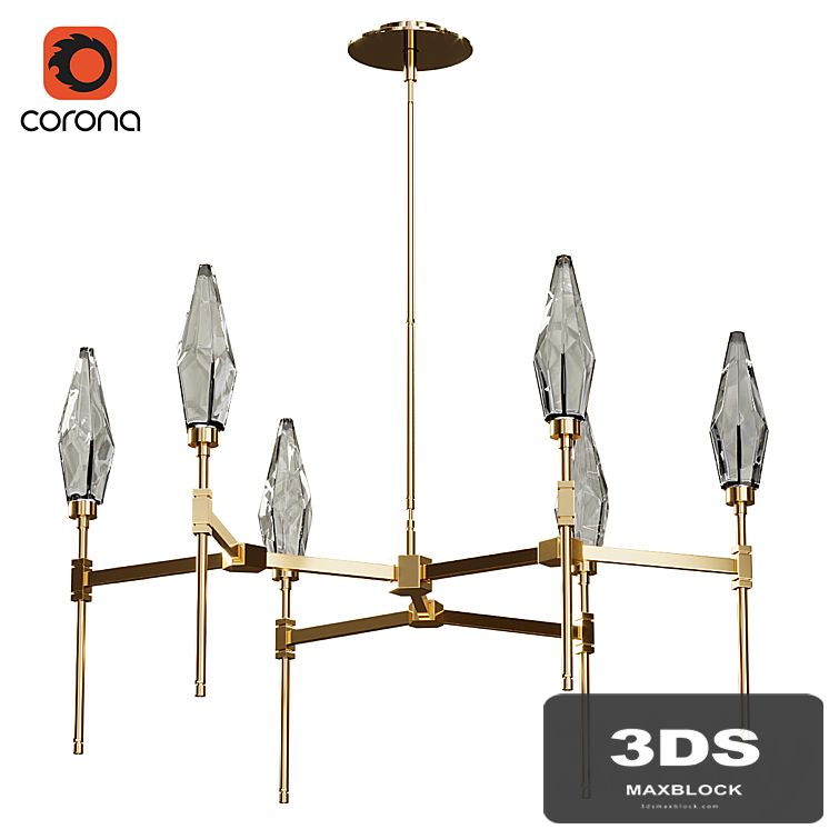 Rock Crystal Round Belvedere Chandelier
