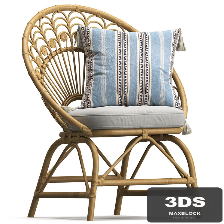 Rattan Vintage Armchair Peacock