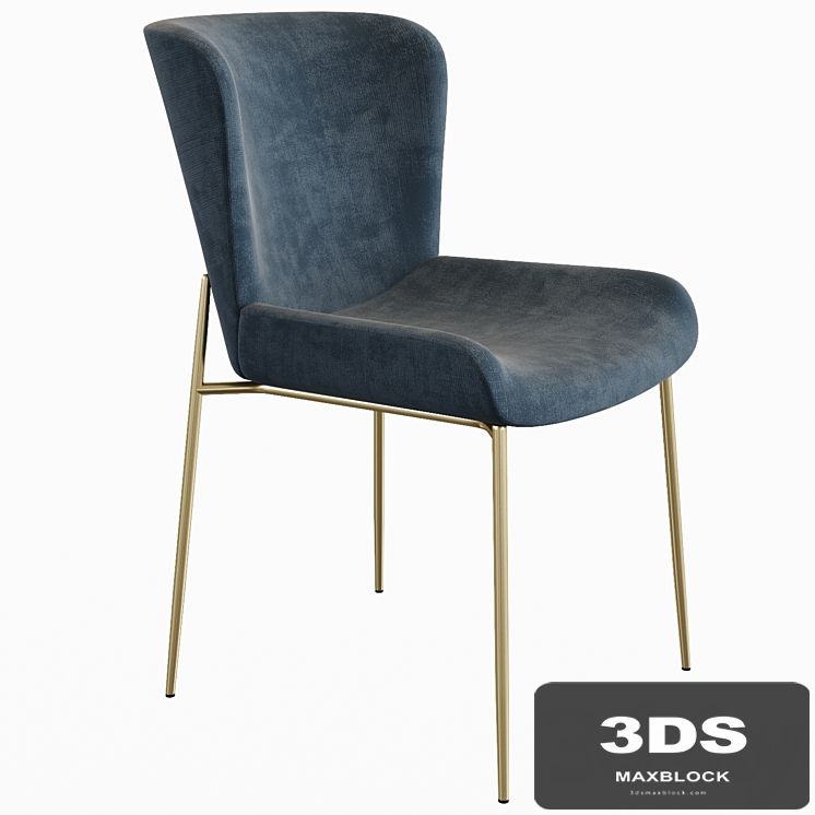Westwing Collection Sedia imbottita in velluto grigioTess