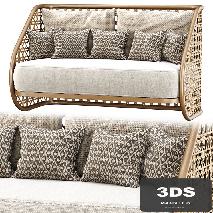 Carry rattan loveseat SA11 / Double rattan sofa