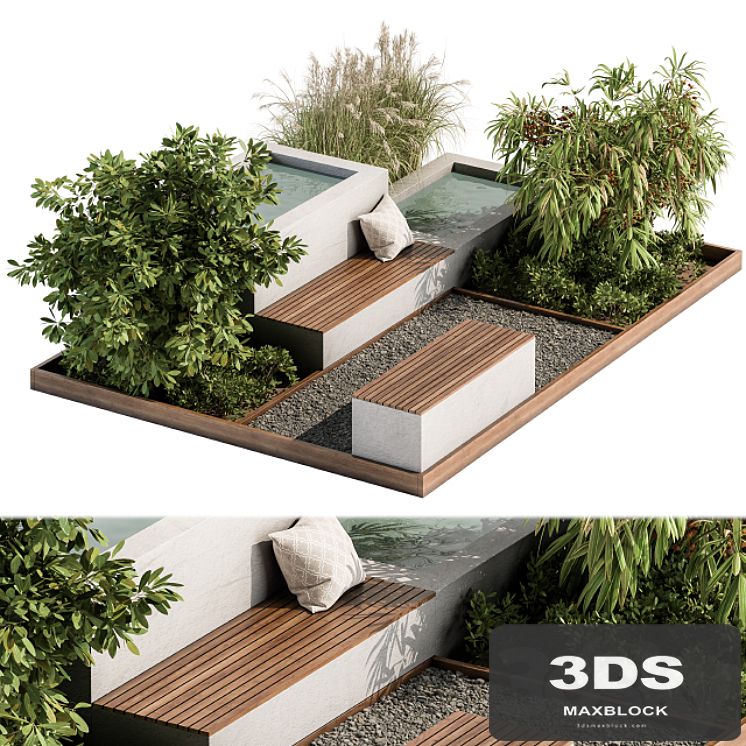 Backyard and Landscape Furniture Bench and Pound - Set 26