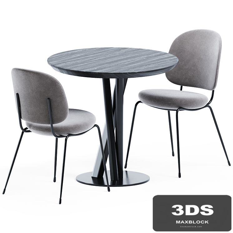 Niels Table D80 by TrabA & Industry Dining Chair by Stellar Works