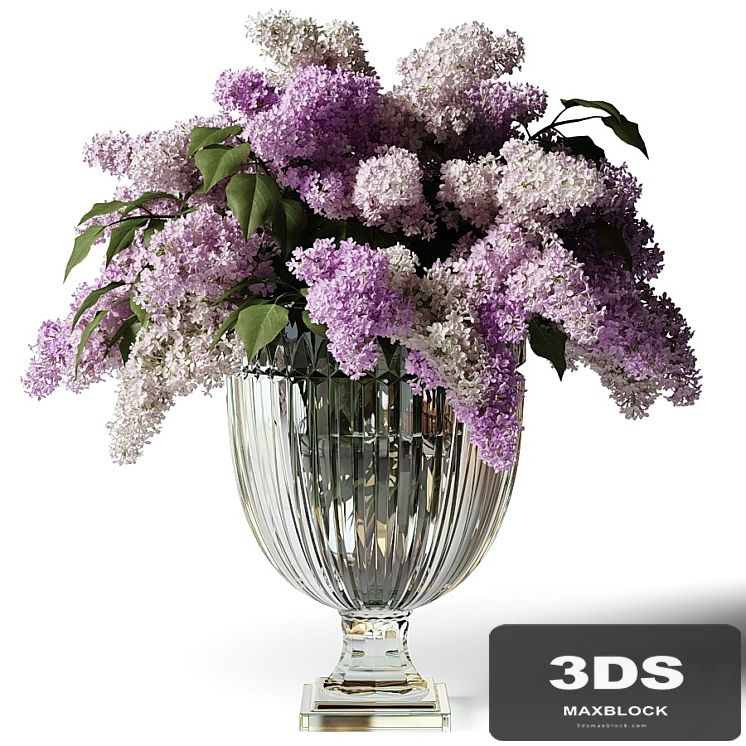 Bouquet of lilacs in a glass vase